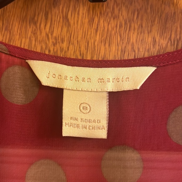 👗 Jonathan Martin dark red polka dotted dress with liner size 8 EUC - Picture 7 of 7